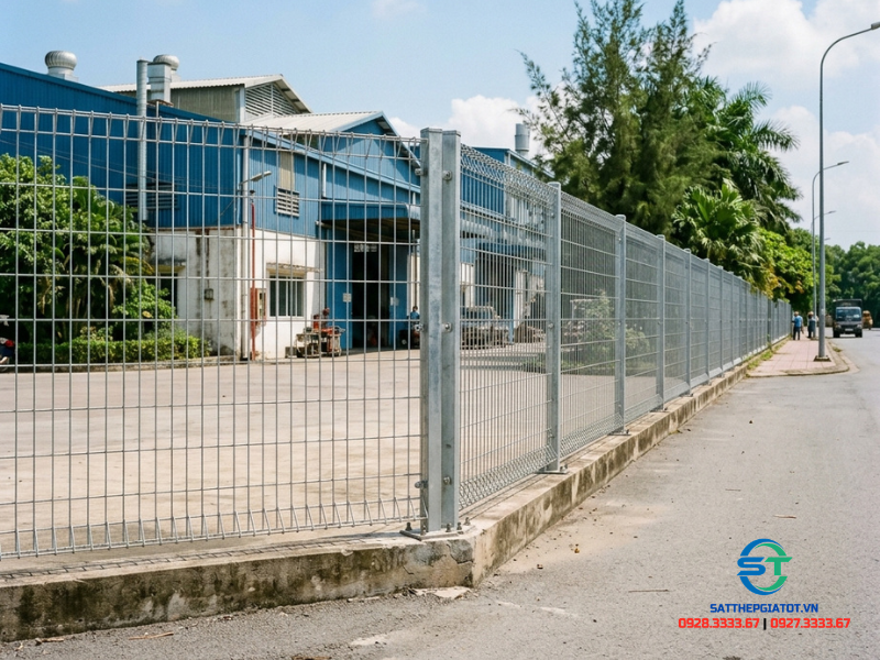 Hàng rào mạ kẽm nhúng nóng sản xuất trực tiếp tại xưởng Kim Khí Vina đạt tiêu chuẩn kỹ thuật cao.