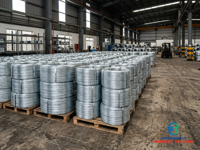 Sản phẩm dây thép mạ kẽm nhúng nóng chất lượng cao sẵn kho tại Kim Khí Vina