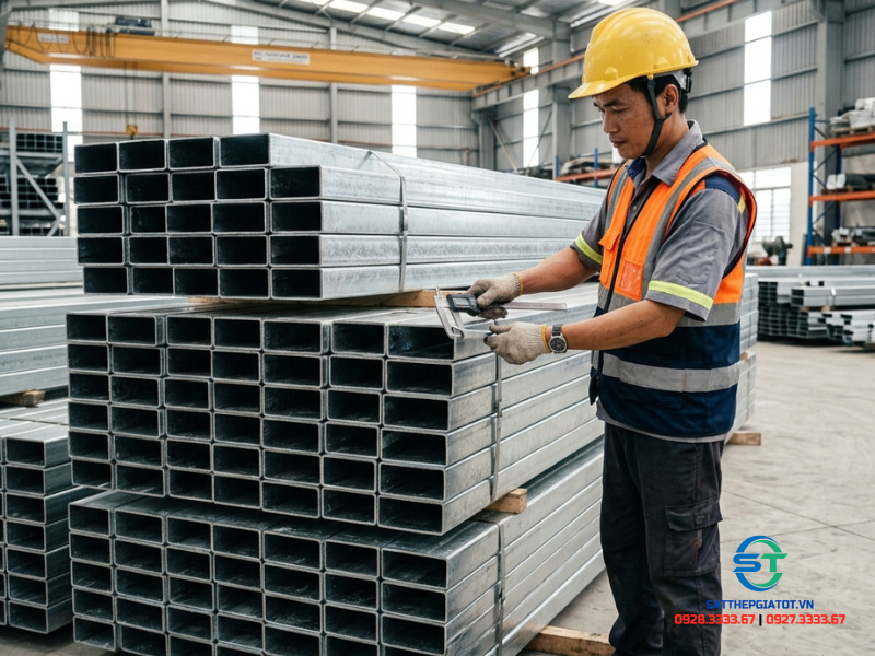 Thép hộp mạ kẽm nhúng nóng Hòa Phát đầy đủ kích thước sẵn sàng vận chuyển giao dự án.
