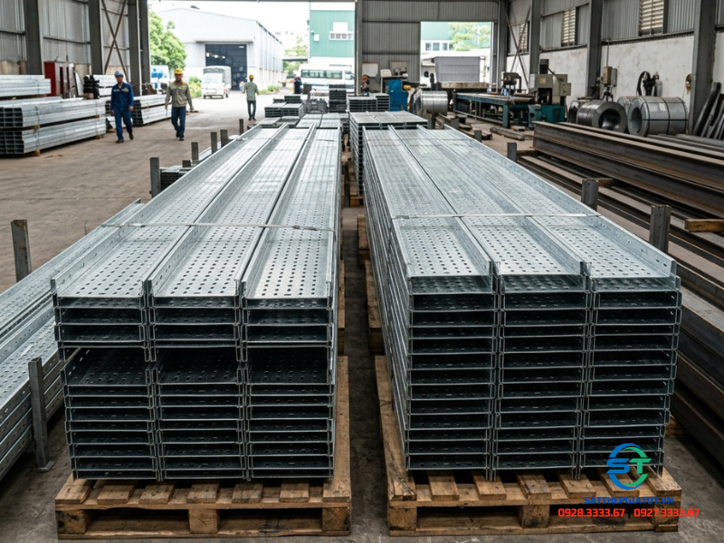 Máng cáp mạ kẽm nhúng nóng chất lượng cao tại kho Kim Khí Vina
