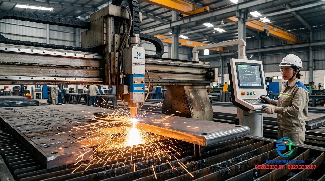 Gia công cắt CNC Laser bản mã thép tấm chất lượng cao tại xưởng