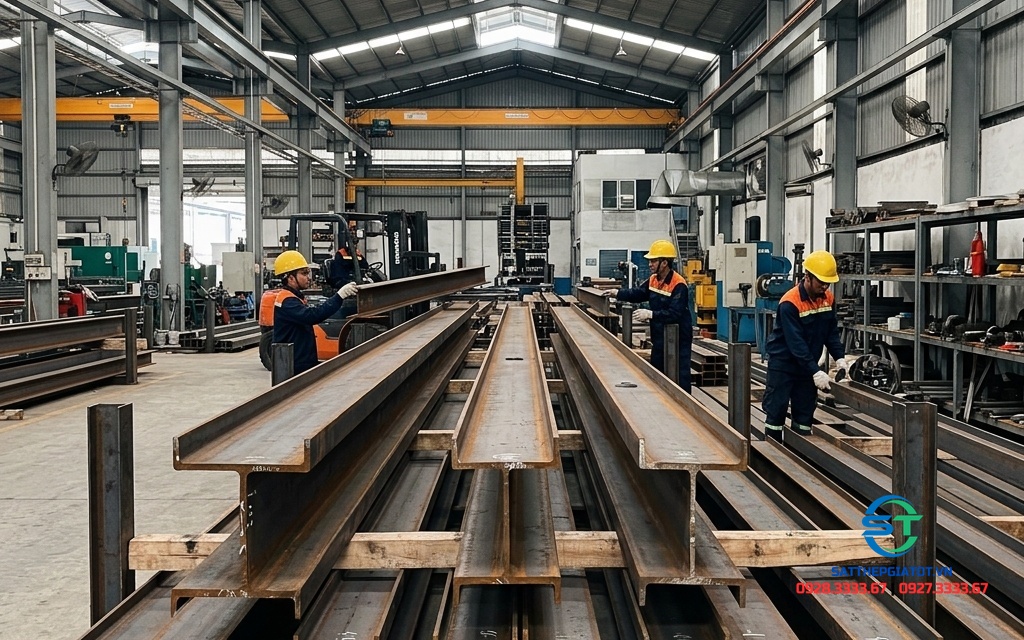 Thép hình I mạ kẽm tại kho Kim Khí Vina